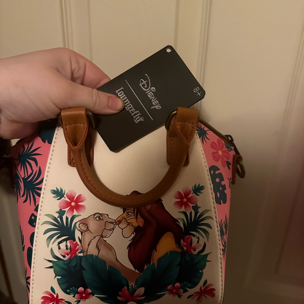 Loungefly Pink White Lion King Simba & Nala Satchel - Picture 3 of 5